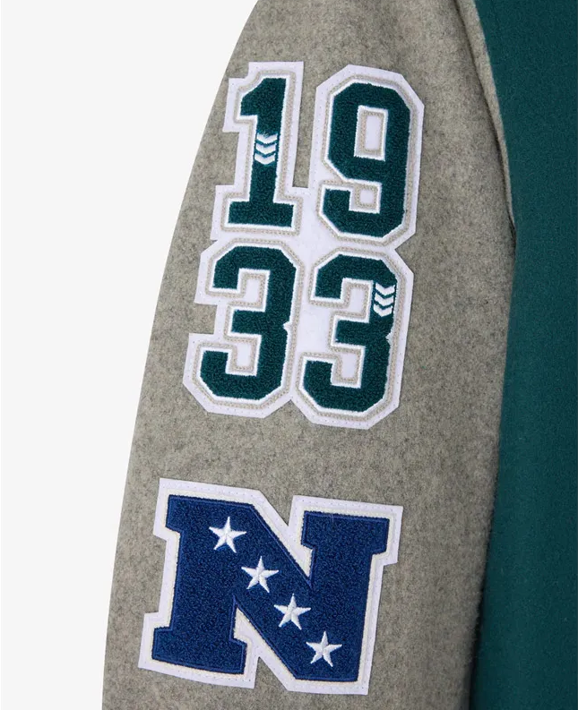 Green/Gray Philadelphia Eagles OVO Varsity Jacket - Image 3