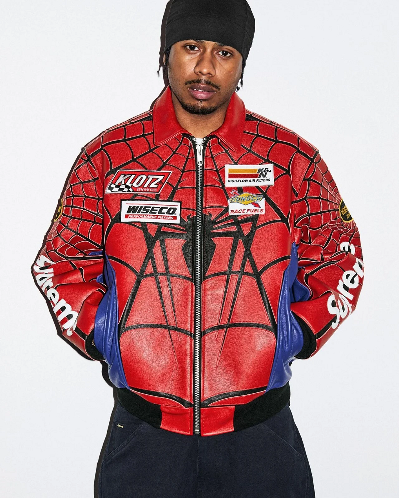 Supreme x Vanson Leathers x Spider-Man Jacket SS26