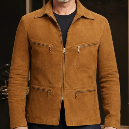 The Adventures Of Cliff Booth Brad Pitt Brown Jacket