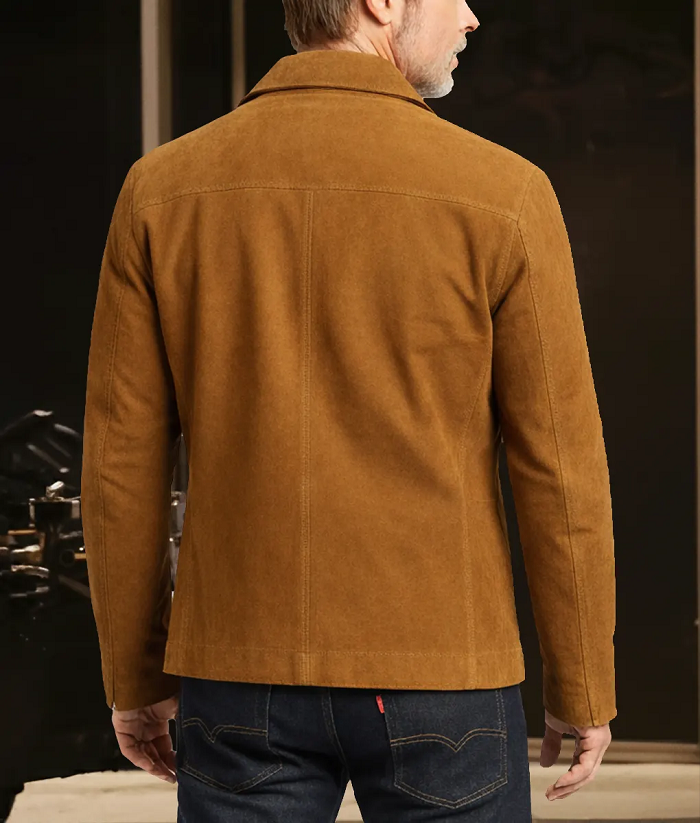 The Adventures Of Cliff Booth Brad Pitt Brown Jacket - Image 2