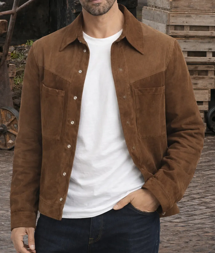 The Adventures Of Cliff Booth Brad Pitt Suede Jacket