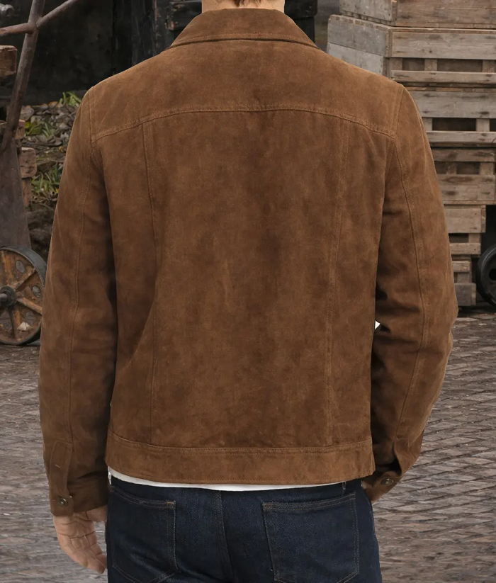 The Adventures Of Cliff Booth Brad Pitt Suede Jacket - Image 2
