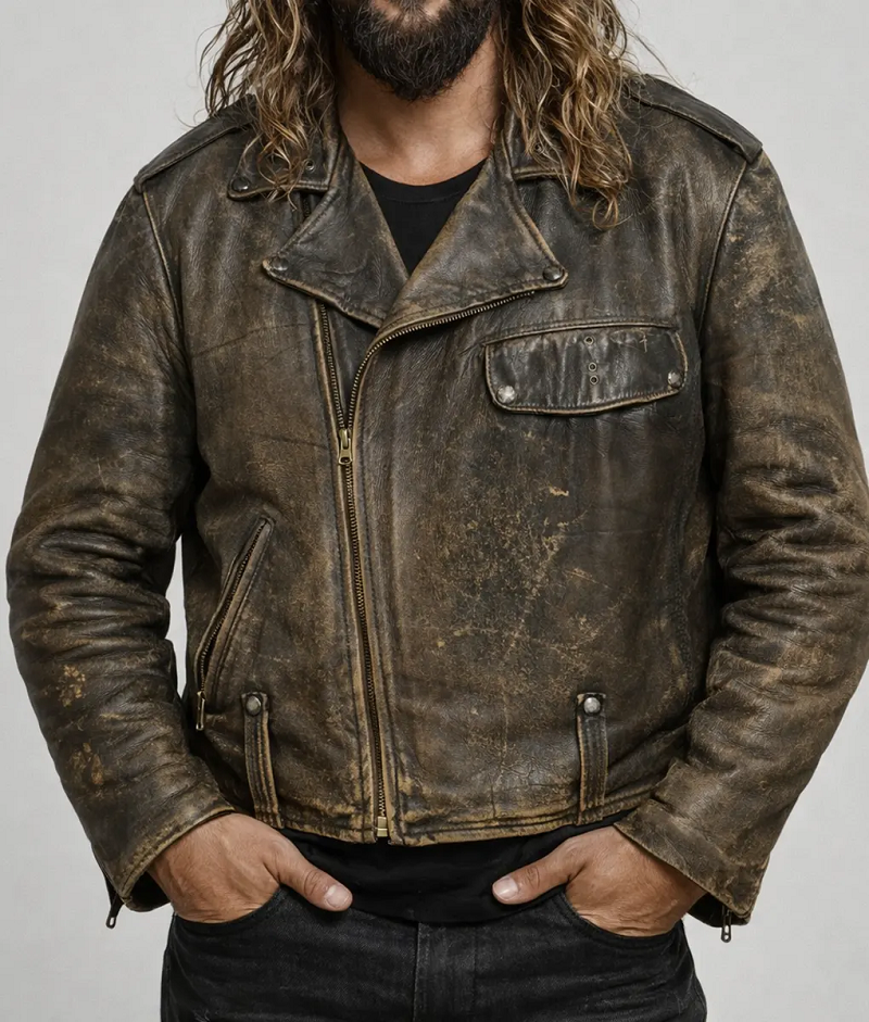 The Wrecking Crew Jason Momoa Distressed Leather Jacket