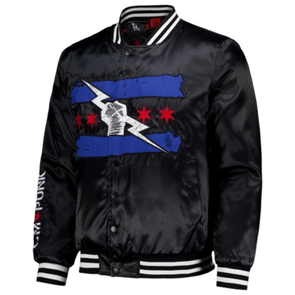 WWE CM Punk Chicago Made Full-Snap Bomber Jacket