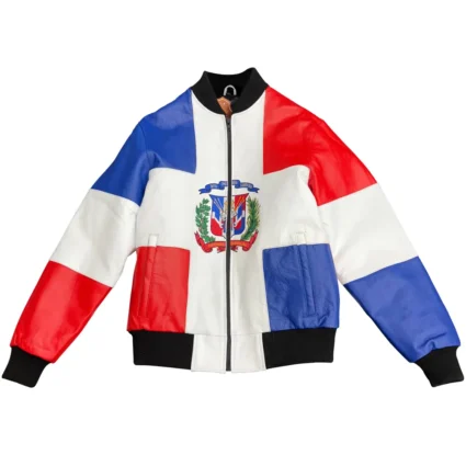 Dominican Republic Genuine Leather Bomber Jacket