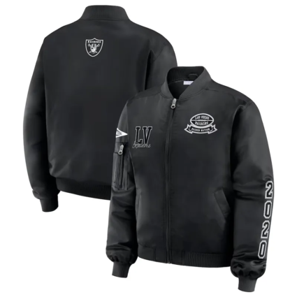 Las Vegas Raiders Black Patch Bomber Jacket