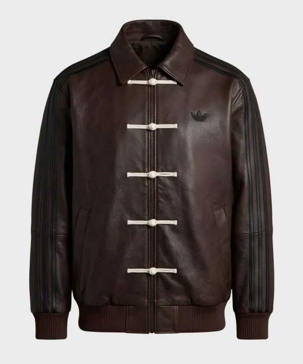 Limited-Edition 2026 Adidas Tang CNY Chinese New Year Leather Jacket