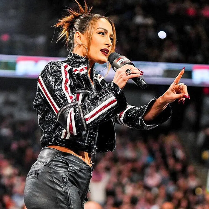 WWE Nikki Bella Cropped Leather Jacket - Image 2