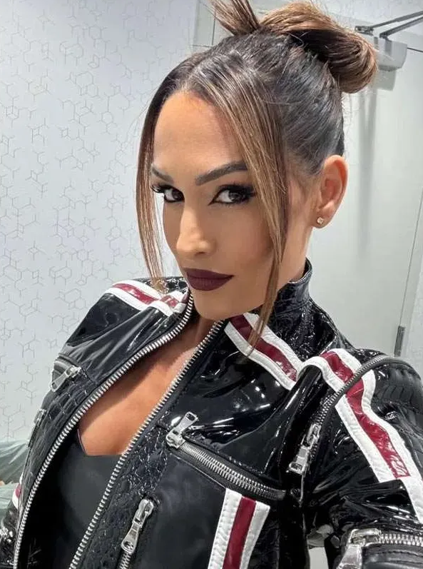 WWE Nikki Bella Cropped Leather Jacket - Image 3