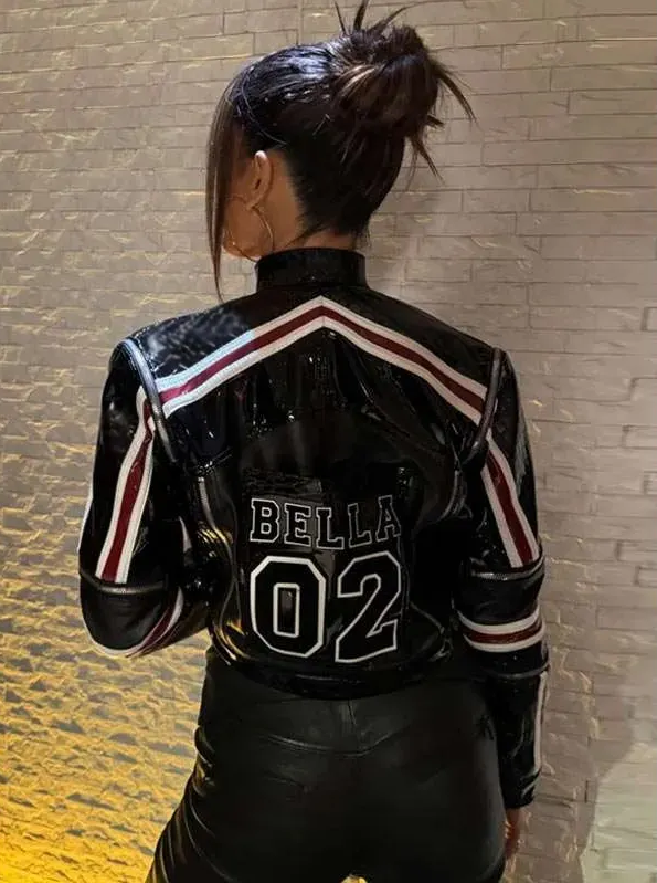 WWE Nikki Bella Cropped Leather Jacket - Image 7