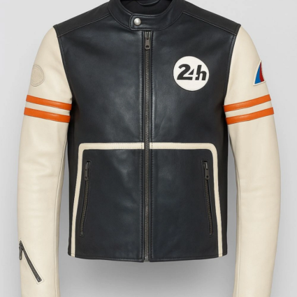 24H Le Mans Karl ECRU Vintage Leather Jacket