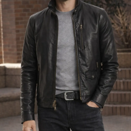 CIA Tom Ellis Black Leather Jacket