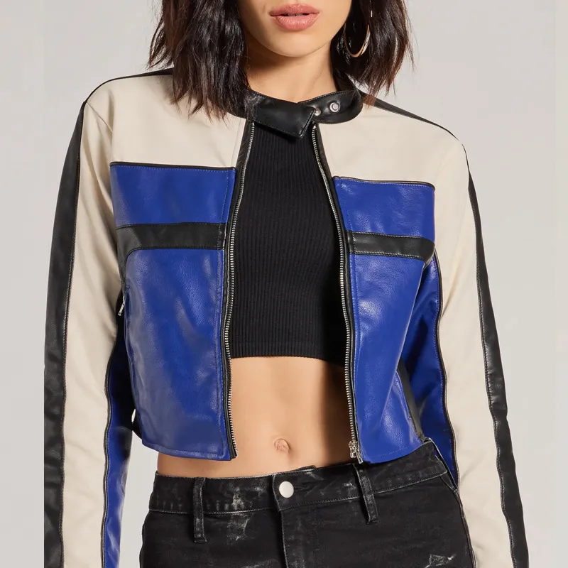 Electric Bloom Carmen B. Sanchez Striped Leather Jacket - Image 3