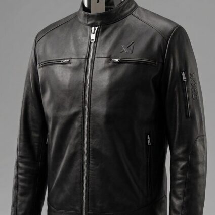 Elon Musk xAI Black Leather Jacket