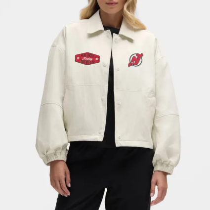 New Jersey Devils Coachs Heathered Bone Jacket