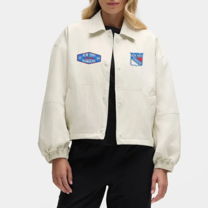 New York Rangers Coachs Heathered Bone Jacket