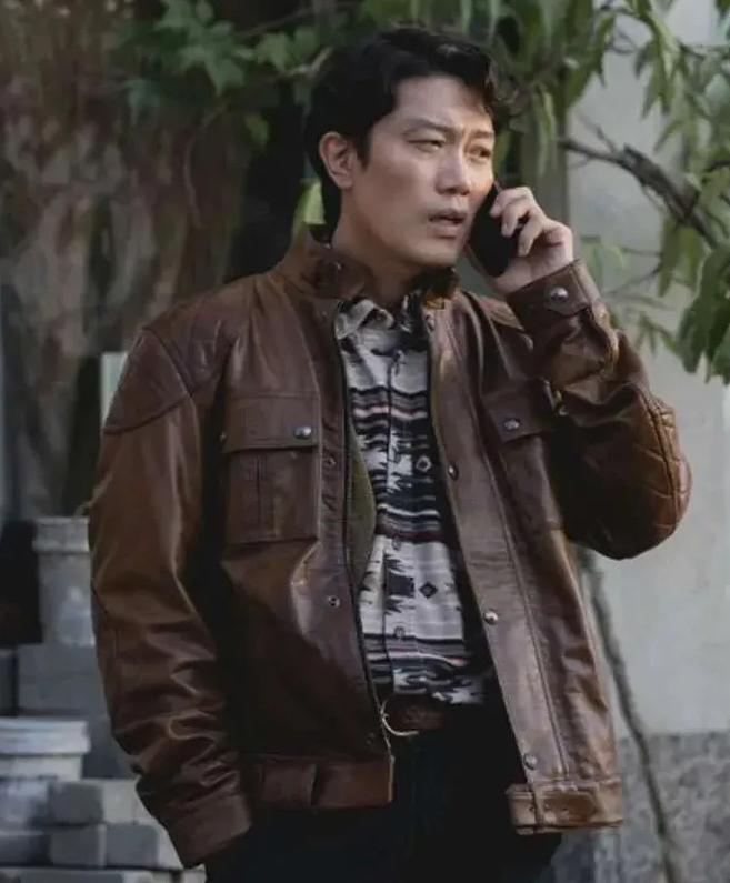 Park Hee-Soon No Other Choice Film Sun-Chul Leather Jacket - Image 2