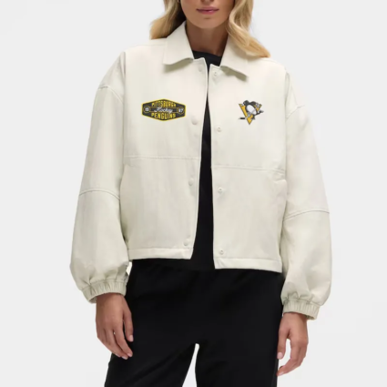 Pittsburgh Penguins Coachs Heathered Bone Jacket