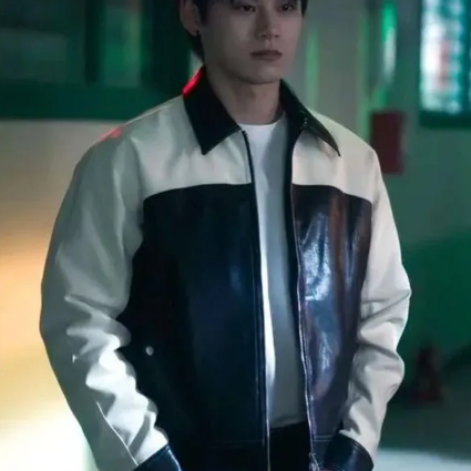 Study Group Pi Han Wool Leather Jacket