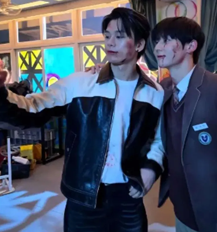 Cha Woo-Min Study Group TV Series Pi Han Leather Jacket - Image 4