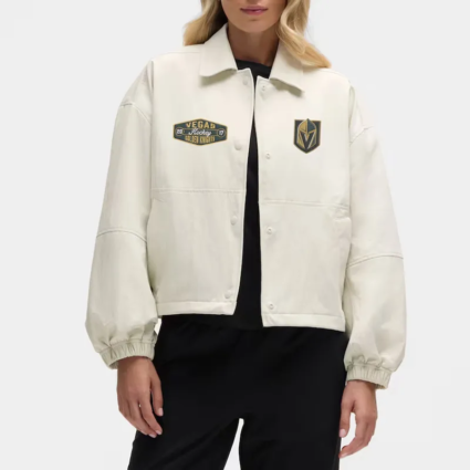 Vegas Golden Knights Coachs Heathered Bone Jacket