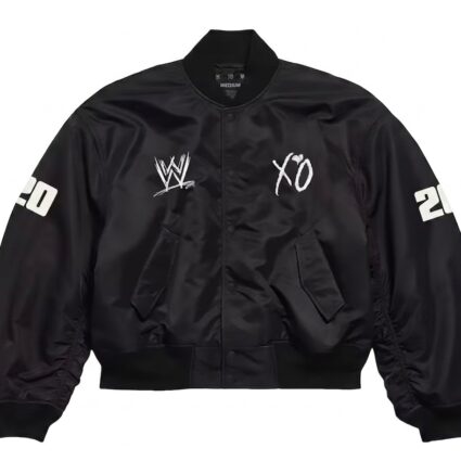 WWE x XO Custom Black MA-1 Bomber Jacket