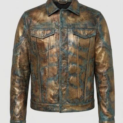 2026 Met Gala Zac Posen Distressed Leather Jacket