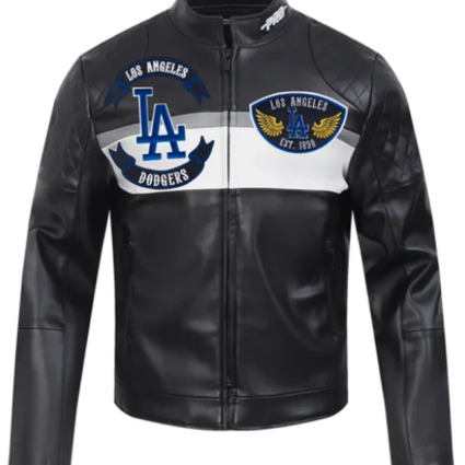 Black MLB Los Angeles Dodgers Born For Sport Moto Jacket