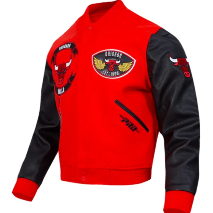Chicago Bulls Born For Sport Red and Black Varsity Jacket