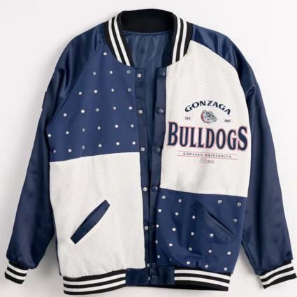 Gonzaga Bulldogs Inner Drive Varsity Rhinestone Navy Jacket