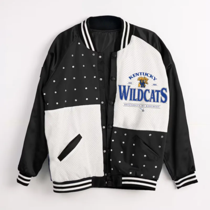 Kentucky Wildcats Inner Drive Varsity Rhinestone Black Jacket