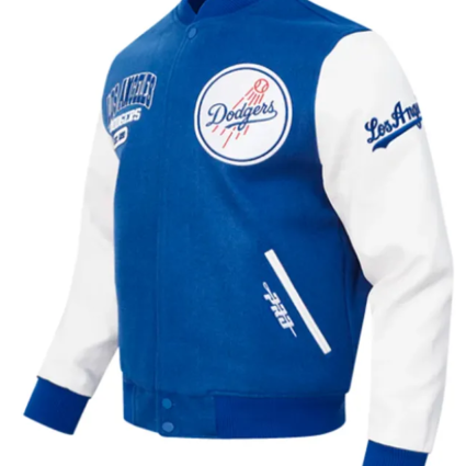 LA Dodgers City Arch Blue and White Varsity Jacket