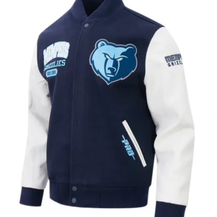 Memphis Grizzlies City Arch Navy and White Varsity Jacket