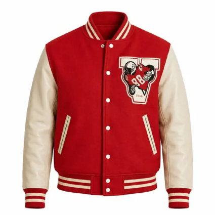 Michael Jackson Jaafar 2026 Red Varsity Jacket