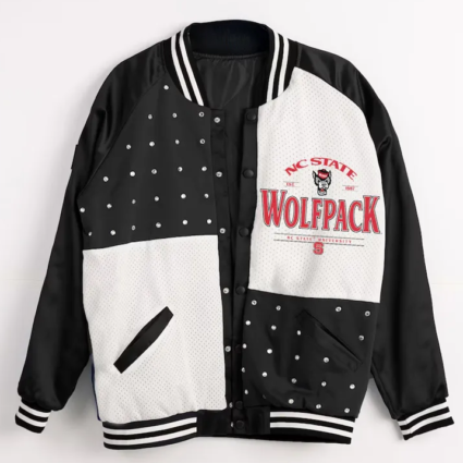 NC State Wolfpack Inner Drive Varsity Rhinestone Black Jacket