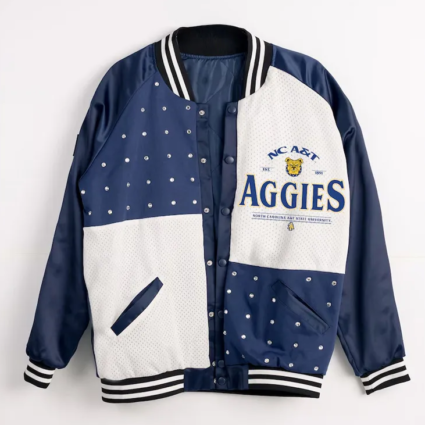 North Carolina At Aggies Inner Drive Rhinestone Varsity Jacket