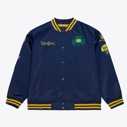 Notre Dame Fighting Irish Double Clutch Navy Satin Jacket
