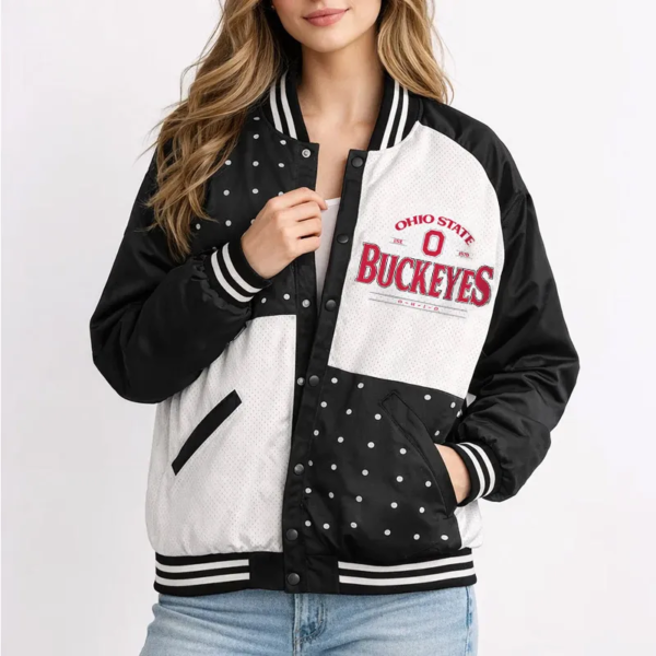Ohio State Rhinestone Transfer Black NCAA Ohio State Buckeyes Inner Drive Rhinestone Jacket - A2 Jackets