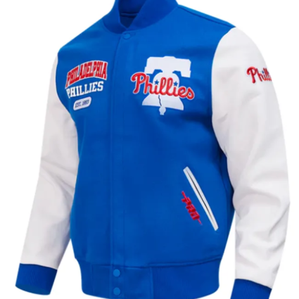 Philadelphia Phillies City Arch Royal and White Varsity Jacket