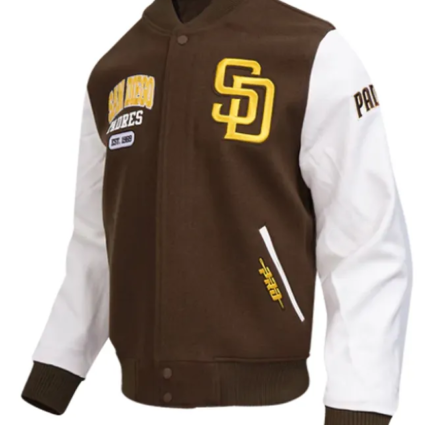 San Diego Padres City Arch Brown and White Varsity Jacket