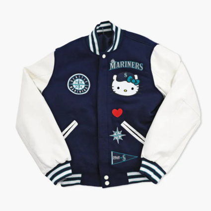 Seattle Mariners Hello Kitty Navy Varsity Jacket