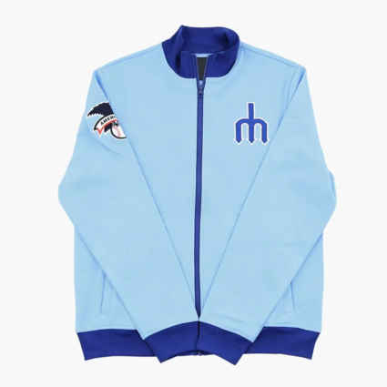 Seattle Mariners Relief Pitcher Pique Light Blue Track Jacket