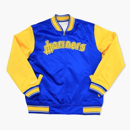 Seattle Mariners Royal and Gold Varsity Satin Jacket