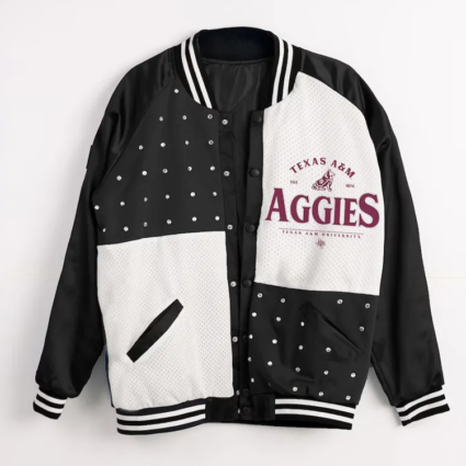 Texas A&M Aggies Inner Drive Varsity Rhinestone Black Jacket