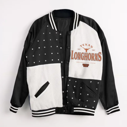 Texas Longhorns Inner Drive Varsity Rhinestone Black Jacket