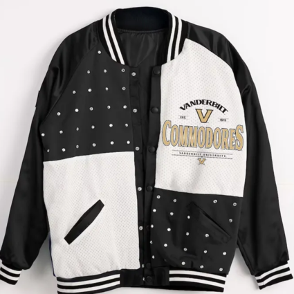 Vanderbilt Commodores Inner Drive Varsity Rhinestone Black Jacket