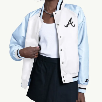 Atlanta Braves Blitz Blue and White Jacket