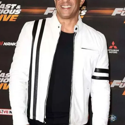 Fast and Furious Vin Diesel White Leather Jacket