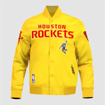 Houston Rockets Classic Yellow Satin Jacket