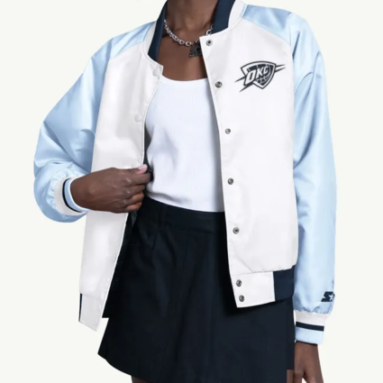Oklahoma City Thunder Blitz Blue and White Jacket